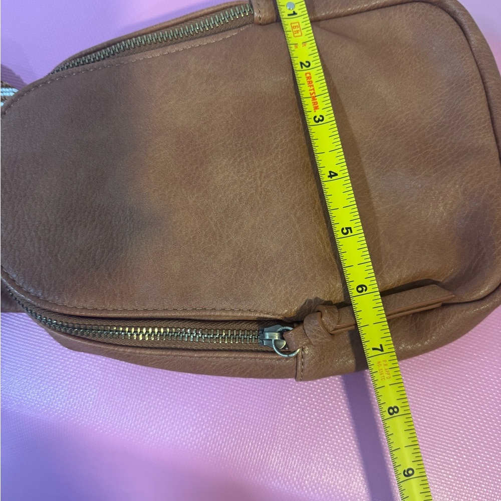 Anthropologie Urban Originals Liberty Sling Bag Tan Crossbody - Picture 7 of 9